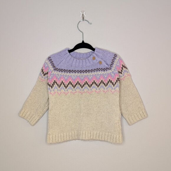 💙 2 for 15 💙 H&M Knit Sweater | Girly Pastel Fair isle - Picture 1 of 4